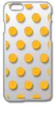 【新品未使用】iPhone6 Plus / 6s Plus アイフォン6sプラス クリア ハードケース ドット柄 水玉 (イエロー) スマホケース カバー cl-iphone6plus-dotsmall-06