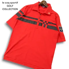 le coq sportif GOLF COLLECTION ルコック ゴルフ 春夏 ロゴワッペン★ 半袖 ポロシャツ Sz.L メンズ 赤