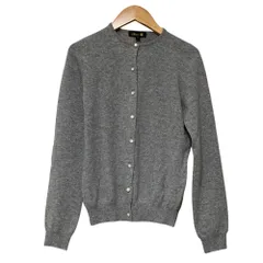 美品 Drawer ドゥロワー カシミヤ クルーネック ニットカーディガン 6515-106-0027 サイズ2 グレー レディース 古着 中古 USED