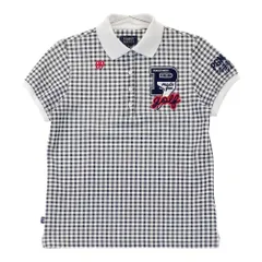 サイズ：1 PEARLY GATES パーリーゲイツ 30周年モデル 半袖ポロシャツ ギンガムチェック柄 ホワイト系 [240101302000]# ゴルフウェア レディース ストスト