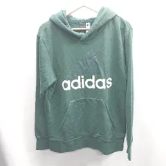 ◇ ⊇ adidas アディダス コットン系 長袖 パーカー サイズM グリーン レディース E  【1410100013821】