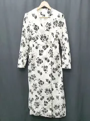 ◇ Θ AMAIL Monotone flower dress 花柄 長袖 ロング丈 ワンピース サイズF アイボリー レディース P  【1409090046209】