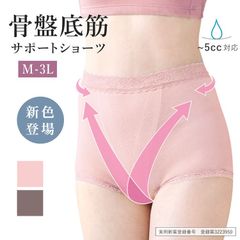 骨盤底筋サポートショーツ 単品 新色 吸水5cc ちょいモレ 骨盤底筋パンツ 大きいサイズ 産後 女性用 失禁 尿漏れ 綿 コットン