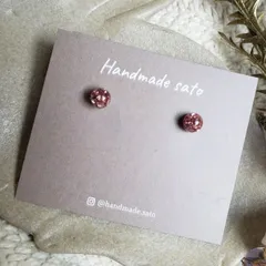 【245】小粒レジンピアス(樹脂ポストピアス)　クラッシュピンクゴールド