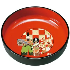 紀州塗り ７寸 菓子鉢 朱 格子雛 ひな祭り 20.7cm 和 丸 菓子鉢 かわいい 初節句 日本製