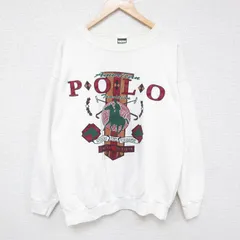 XL/古着 TULTEX 長袖 スウェット メンズ 90s ポロ 大きいサイズ クルーネック 白 ホワイト 24may14 中古 スエット トレーナー トップス