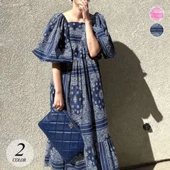 リゾート風 ワンピース レディース ロングワンピース 春 夏 ドレス 半袖ワンピース レトロ 柄 おしゃれ きれいめ 可愛い 韓国ファッションhanged05