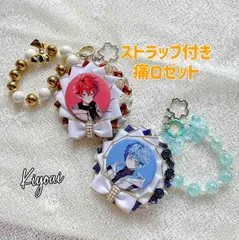 痛ロゼット ストラップ＆桜チャーム付き｜100mm軽量デザイン 缶バッジ対応 58mm 痛バ用 Kiyoai推し活グッズ