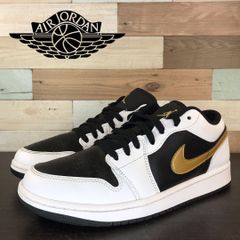 NIKE AIR JORDAN 1 ナイキ エア ジョーダン 1 ローカット ブラック ホワイト ゴールド 27cm U11901 553558-172