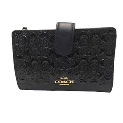 コーチ COACH デボスド シグネチャー パテント レザー エンボス加工 シグネチャー レザー ウォレット メンズ 表記無 