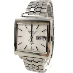 SEIKO セイコー TYPEⅡ タイプ2 7546-5020 QZ/SS シルバー文字盤 メンズ腕時計 稼動品【PF-117】