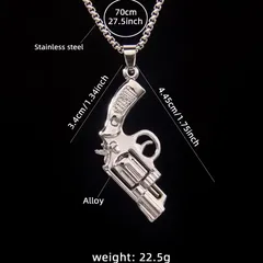 新品 リボルバー 銃 ガン ネックレス ペンダント ネックレス ファッション アクセサリー メンズ レディース シンプル ロック メタル ゴシック かっこいい 韓国 韓流