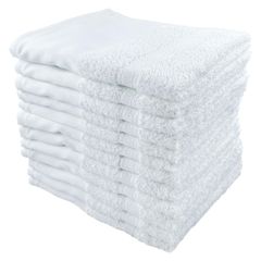 【特価商品】Towel) 使いやすい普通の白タオル(平地つき) 12枚セット 薄手 日本製 泉州タオル(Sensyu フェイスタオル 200匁 綿100% 業務用 飲食店 美容院 銭湯 まとめ買い