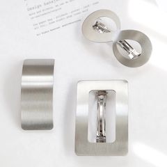 【SALE】シンプル ビッグモチーフ マットメッキバレッタ 韓国ファッション
