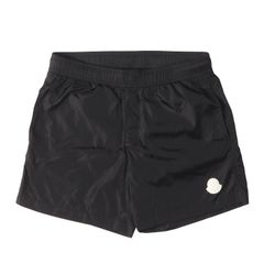 MONCLER モンクレール パンツ サイズ:S / 24SS メッシュライナー付き アイコン ワッペン 刺繍 ナイロン ショート パンツ (BOXER MARE) / ブラック 黒 / ボトムス ショーツ【メンズ】【中古】