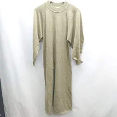 ◇ ⊇ MOUSSY マウジー ニット 長袖 ロング丈 ワンピース サイズ1 カーキ レディース E  【1502200012450】