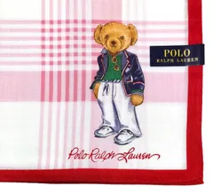 ポロ ラルフローレン ハンカチ スカーフ ランチマット 　ピンク　ホワイト　チェック　ポロベア　ベア　大判ハンカチ　くま 綿 ブランド 白 POLO RALPH LAUREN レディース　20代 30代 40代 50代 60代 70代 プレゼント ギフト おし