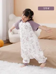 2重ガーゼ スリーパー 夏用キッズ 幼児 ガーゼ コットン 綿100％ ファスナー開き 部屋着 寝具 パジャマ 寝巻 通気性抜群 吸水性抜群 寝冷え対策 エアコン対策 可愛い柄 80cm-120cmサイズ展開 半袖 beiyifz01