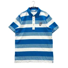 サイズ：LL AND PER SE アンパスィ  半袖ポロシャツ ボーダー柄 ブルー系 [240101508780] ゴルフウェア メンズ ストスト