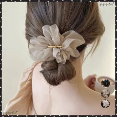 シフォンバレッタ レディースヘアアレンジおしゃれ ヘアアクセサリー 大人可愛い まとめ髪 上品清楚 ヘアクリップ 韓国ファッション 大きめ 結婚式 二次会髪飾りお出掛けヘアアクセ フェミニンバレッタ 女子会ヘアクリップ