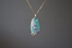 dressed ルビーインフックサイトと真鍮のネックレス ◼pivo◼2255