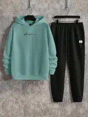 上下セット セットアップ メンズ スウェット 長袖 パーカー ジャージ 無地 スポーツウェア 運動 ルームウェア