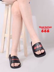 【在庫処分】TEAM SATAN チームサタン サンダル レディース メンズ ユニセックス 666 LOGO SLIDE ロゴ スライド シャワーサンダル スポーツサンダル スポサン ビーチサンダル ロゴ ストリート TSSLIDE002
