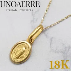 【新品】UNOAERRE ウノアエレ ペンダント チェーンセットモデル ネックレス XSサイズ 不思議のメダイ マリア コイン18金 K18YG イエローゴールド イタリア製 UNO02362-12118 【ジュエリーボックスプレゼント】