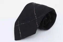 アイスバーグ ブランドネクタイ 格子柄 ウール シルク イタリア製 メンズ ブラック ICEBERG 【中古】のサムネイル