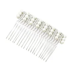 髪飾り 成人式 振袖 前撮り 袴 花 かんざし シルバー 白 コーム キラキラ パール ラインストーン リボン おしゃれ かわいい 洋 No.10-2876