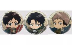 [Used] Badge/Pin Set: Eren, Levi & Jean Can Badge Set (3 pieces)Attack Titan"