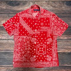 ラルフローレン　Ralph Lauren　ペイズリー柄　オープンカラーシャツ　M