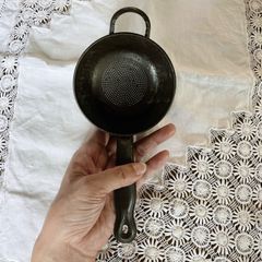 フランスアンティーク　パッソワール　漉し器　メタル　フランスインテリア　シャビー　ディネット　古物【762】