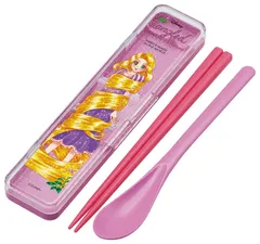 ★即日発送★スケーター(Skater) 箸 スプーン コンビセット 18cm 抗菌加工 お弁当 大人用 シリコンクッション付きで音がならない 日本製 塔の上のラプンツェル 中川翔子 ディズニー プリンセス CCS3SAAG-A
