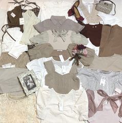 春のお出掛けコーデ売り♪ ブラウン、ベージュ、ピンク　大人カワイイお洋服セット