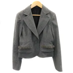 アルチザン ARTISAN テーラードジャケット ミドル丈 総裏地 シングルボタン 無地 ウール カシミヤ混 グレー /YK39のサムネイル