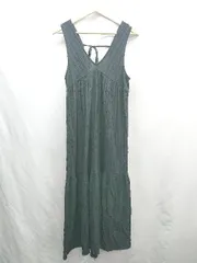 ◇ ⊂ Discoat ディスコート Vネック ロング丈 ワンピース サイズF ブラック レディース E  【1502030020502】