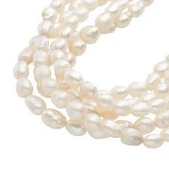 【本物保証】 鑑付 超美品 5連 ネックレス 約126.7g シルバー環 淡水真珠 淡水パール ゴージャス 豪華 ノーブランド No brand