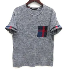 ブラックレーベルクレストブリッジ BLACK LABEL CRESTBRIDGE アムンゼン CBチェック ポケット Tシャツ カットソー 半袖 ネイビー 紺 M