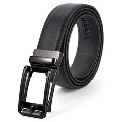 120_シワ模様ブラック302黒 [BIGHAS] ベルト メンズ 無段階 オートロック 本革 穴なし 大きいサイズ ロング 幅35mm レザー 牛革 ワンタッチ スライド 丈夫 長持ち サイズ調整 ビジネス カジュアル 紳士 おしゃれ ゴルフ 通勤 通学 結