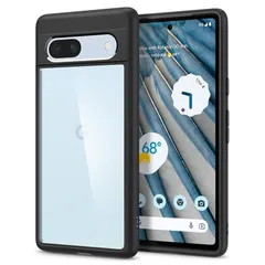 Spigen Google Pixel 7a ケース クリア ワイヤレス充電対応 バンパー2重構造 ストラップホール付き 米軍MIL規格取得 耐衝撃 すり傷防止 黄ばみ無し ウルトラ・ハイブリッド ACS05818 (マット・ブラック) 1