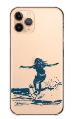 iPhone15Pro ケース カバー iPhone15 プロ スマホケース ハードケース サーフィン サーファー 海 波 波乗り ビーチ シルエット かっこいい カッコイイ おしゃれ カラー03