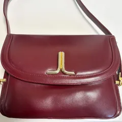 【送料無料】LANVIN/ランバン/ショルダーバッグ/肩掛け/レザー/ワインレッド/中古品