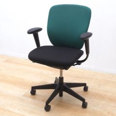イトーキ ITOKI プラオ PRAO 肘付きオフィスチェア KE-240GH-T1T1G7 グリーン 事務椅子 ローバック 布張り 在宅 EG15443 中古オフィス家具