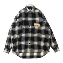 VETEMENTS (ヴェトモン) MY NAME IS FLANNEL SHIRT フランネル ウール長袖シャツ ブラック/ホワイトのサムネイル