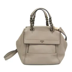 【美品】ToryBurch ハーフムーン ハンドバッグ 2way グレージュ 美品 トリーバーチ☆2way ハーフムーン シボ革 ショルダーバッグ