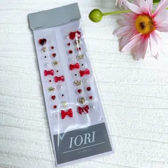 耳ツボジュエリー 40粒 GOLD系×red❤️  No.6