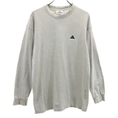 adidas アディダス 長袖 Tシャツ M グレー ロンT メンズ 古着