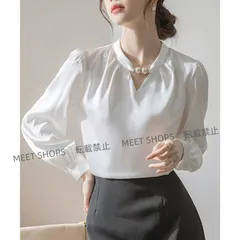 【新品未使用】立ち襟ブラウス レディース サテンシャツ kich89