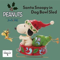 ジムショア スヌーピー＆ウッドストック スヌーピーオンスレイ ウィズ ウッドストック  スヌーピー グッズ ウッドストック 置物 フィギュア アンティーク インテリア Santa Snoopy in Dog Bowl Sled プレゼント ギフト クリスマス